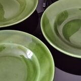 Hollow plates in glazed glazed ceramic green