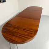 Extendable table with central leg, Italian design by Luigi Bartolini, vintage.