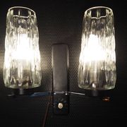 Pair of wall lights from the 1950s-1960s with a push button switch.