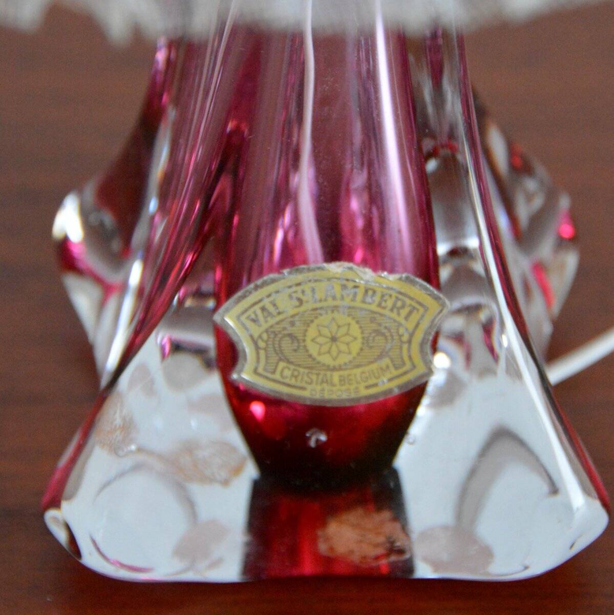 Vintage 1960s Val St-Lambert Belgium Crystal Table Lamp