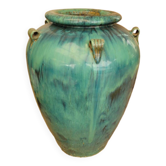 Large 20th century flamed stoneware jar