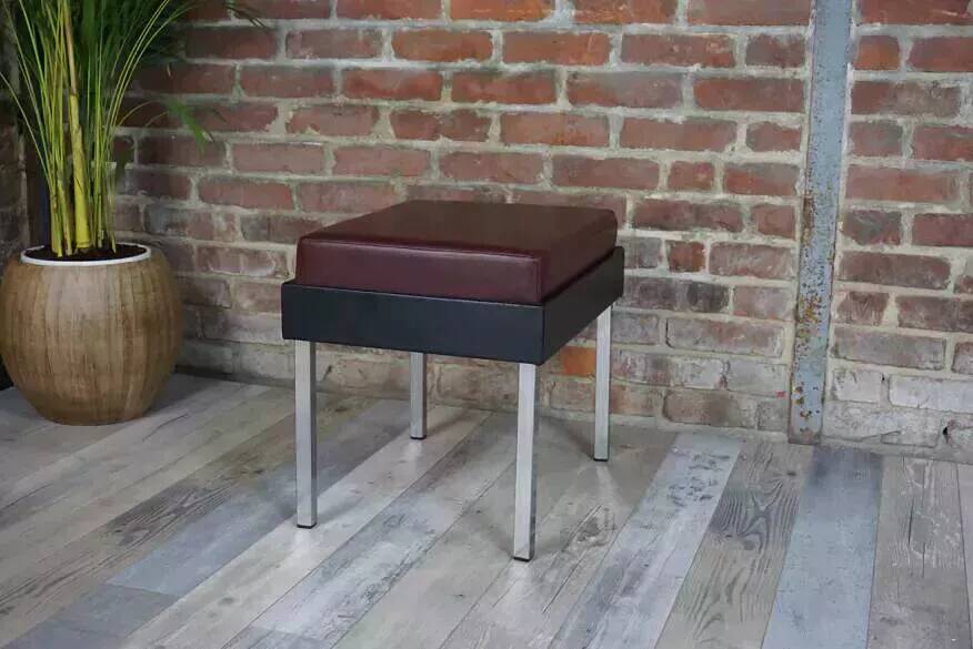 Strafor stool from the 50s, chrome and imitation leather