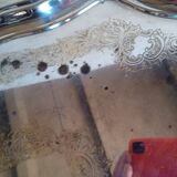 Silver metal tray 57 cm early 20th rectangle