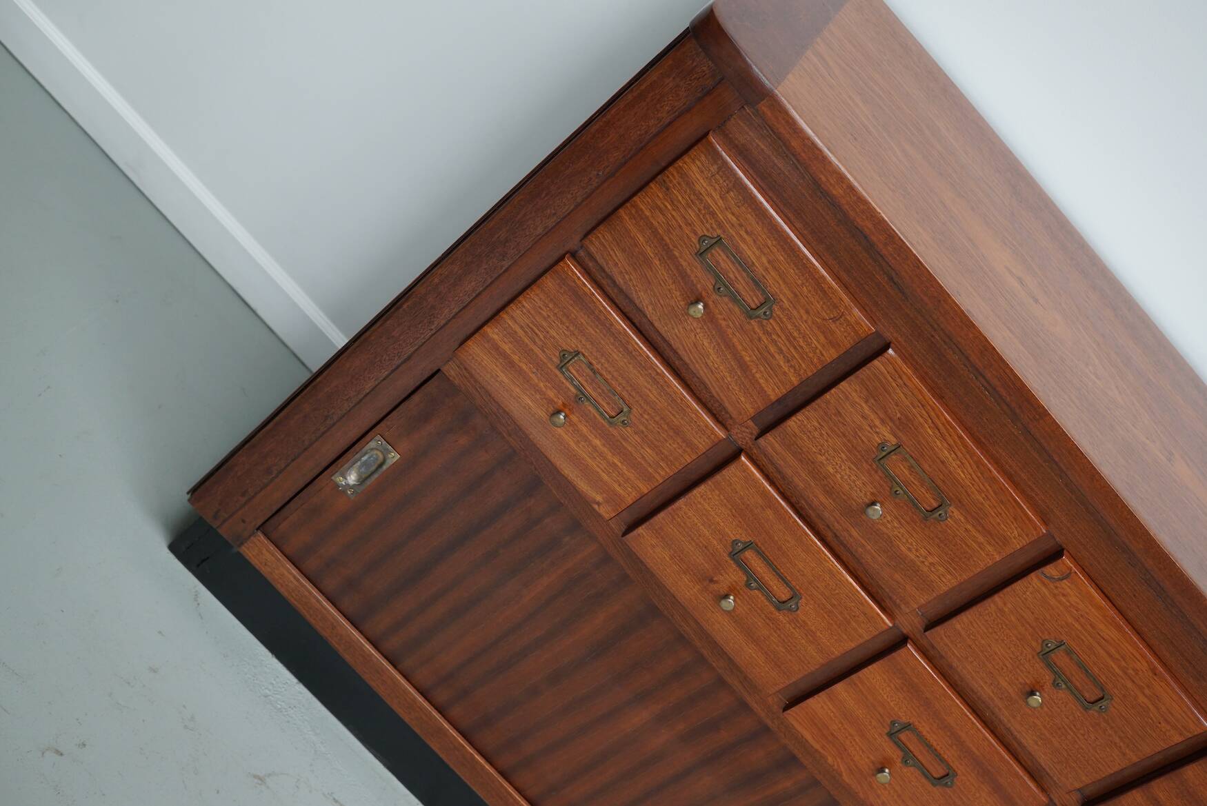 Vintage Mid-Century Dutch Hardwood Shop / Apothecary or Filing Cabinet