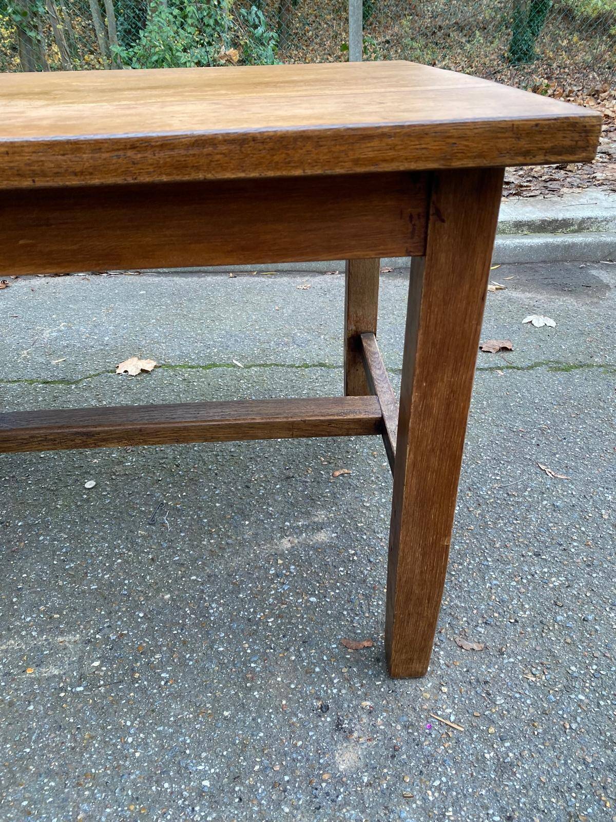 19th century solid oak farmhouse table, 140x80cm