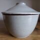 Enamelled terracotta pot