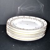 Niderviller set of 6 Empire plates and tureen in hard-paste porcelain with wheat decoration painted in gold, 1790