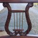 English lion paw desk and lyre armchair, leather, extensions