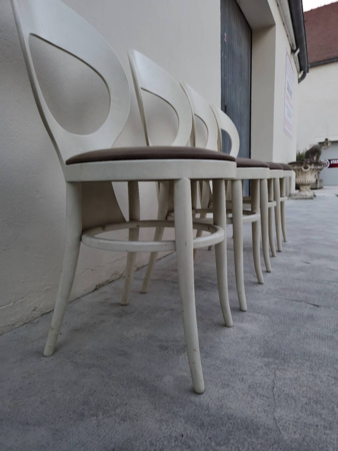Set of 4 Baumann chairs, Mouette model, vintage 1950s