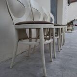 Set of 4 Baumann chairs, Mouette model, vintage 1950s