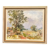 Original Swedish Oil on Canvas – “Landscape” by Sigurd Hagegård – Signed – Vintage & Framed – 62 × 53 cm (24.4" × 20.9")
