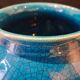 Large Footed Bowl in Cracked Turquoise Earthenware