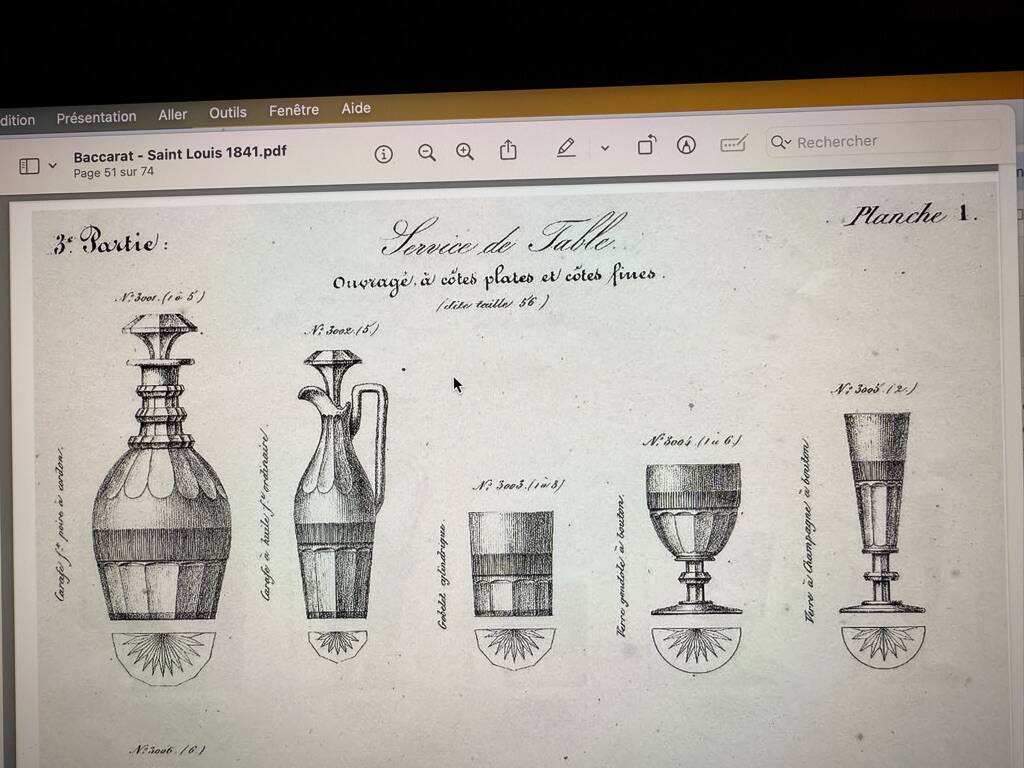 6 Flûtes Baccarat/Saint Louis XIXème