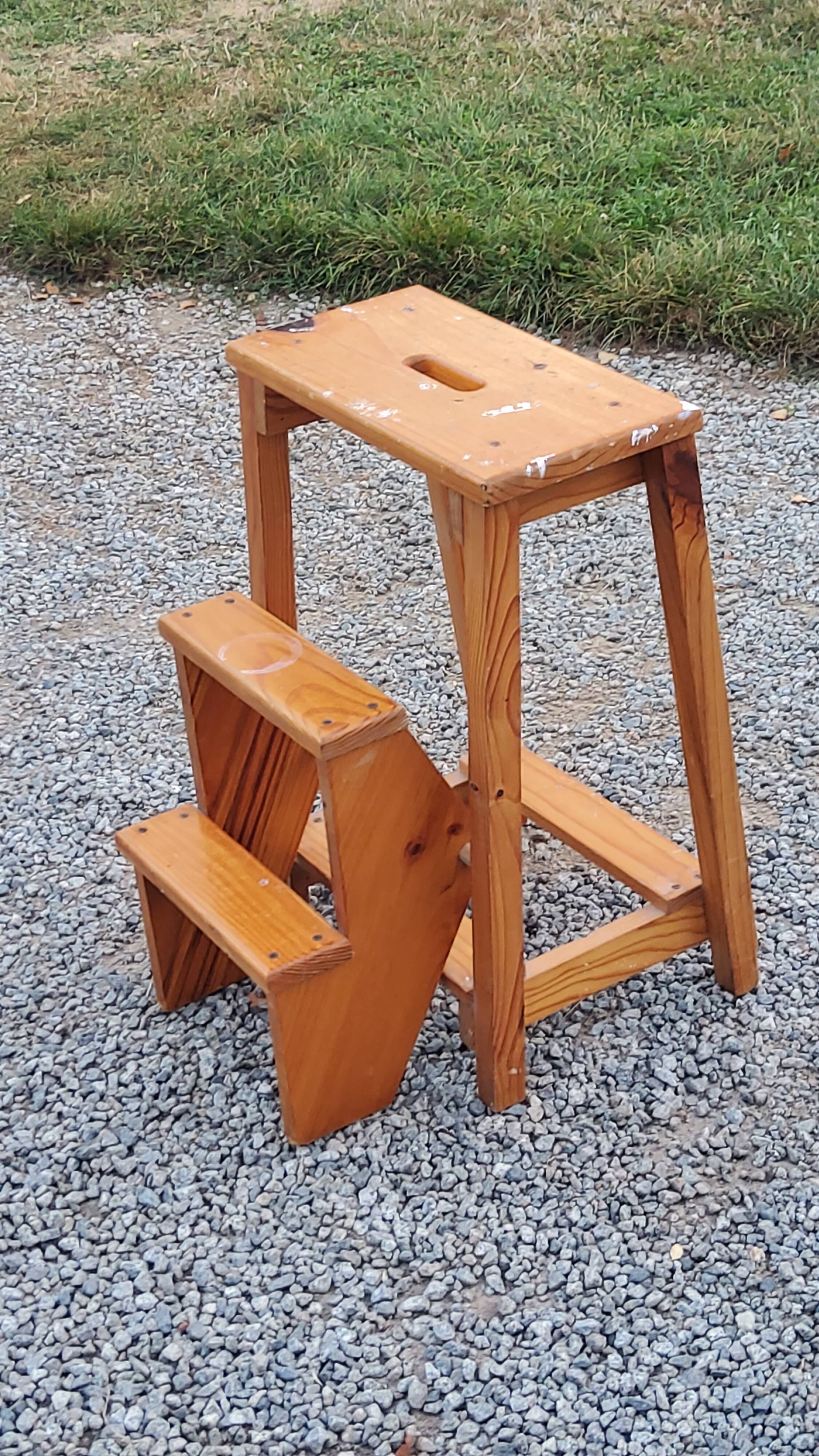 Escabeau en bois pliant 3 marches