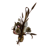 Vintage wheat 'golden' wall light with flowers: french style