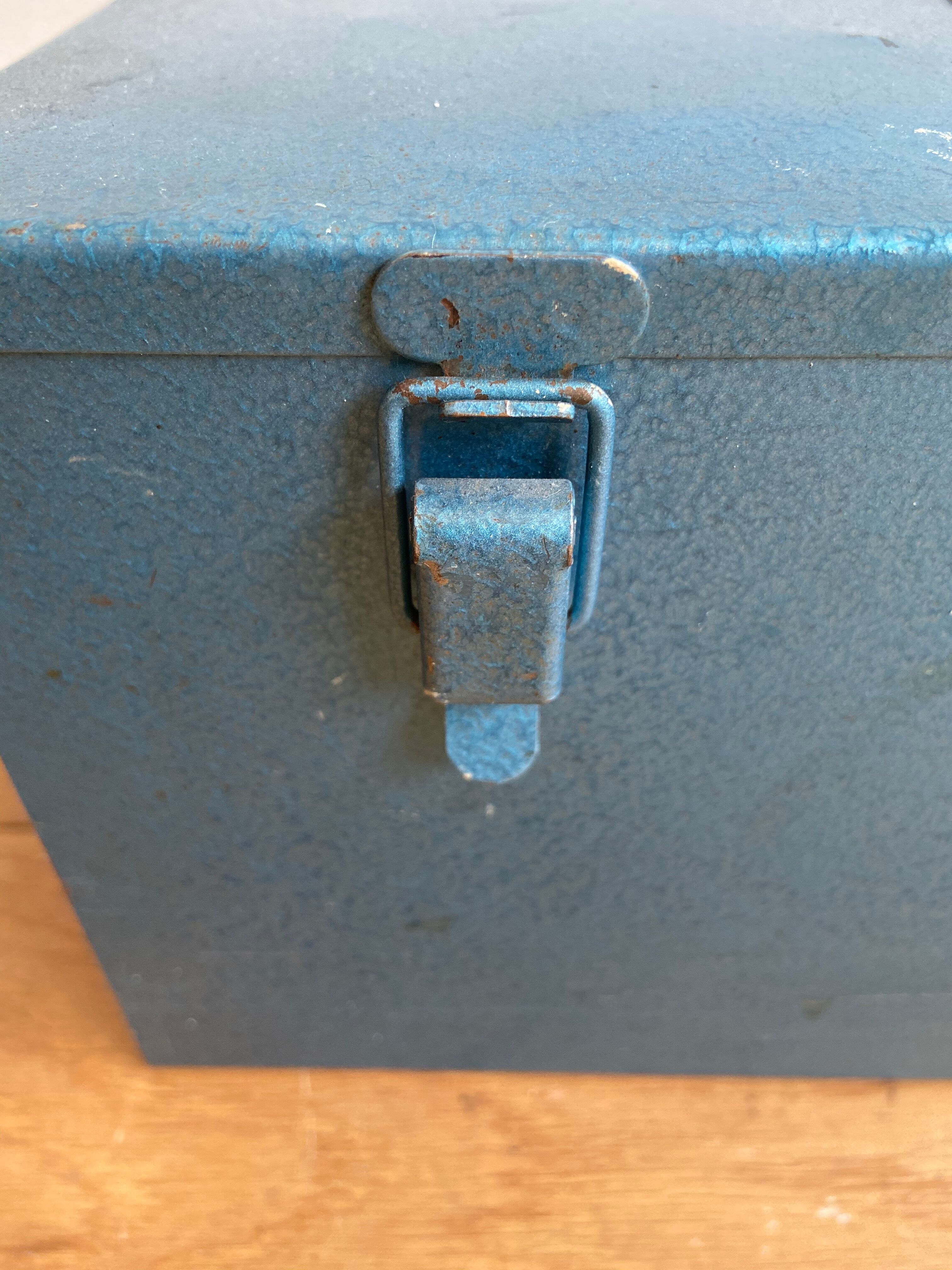 Blue metal toolbox