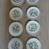 8 assiettes à dessert anciennes Salins