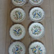 8 antique Salins dessert plates