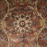 Handmade vintage indian agra carpet 1980 traditional wool area rug-