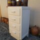 Art Deco chest of drawers in white painted wood with 4 drawers