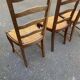 3 solid wood straw chairs, farmhouse style