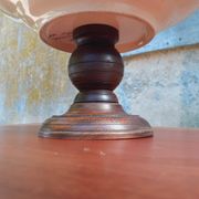 Coupe Sur Pied Bois Brutaliste Faïence HB Henriot Quimper Année 50/60