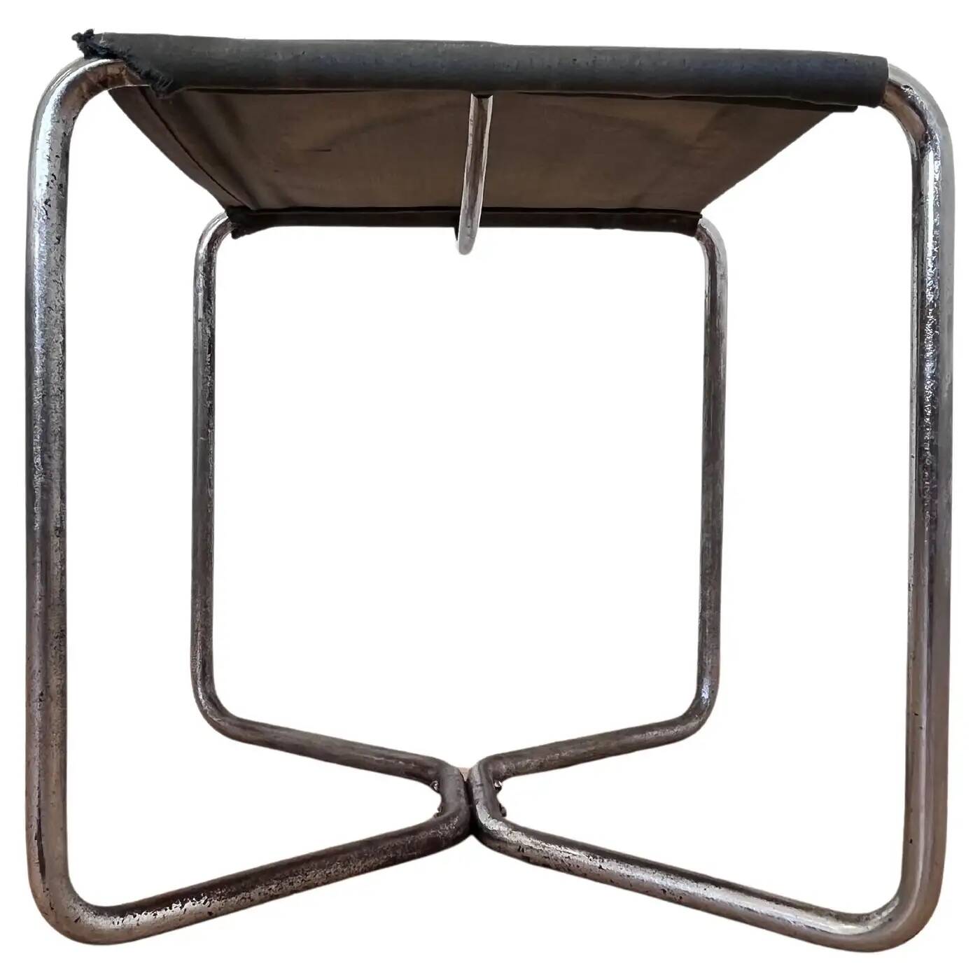 Chrome Bauhaus stool Thonet B8 by Marcel Breuer, 1930 'Eisengarn'