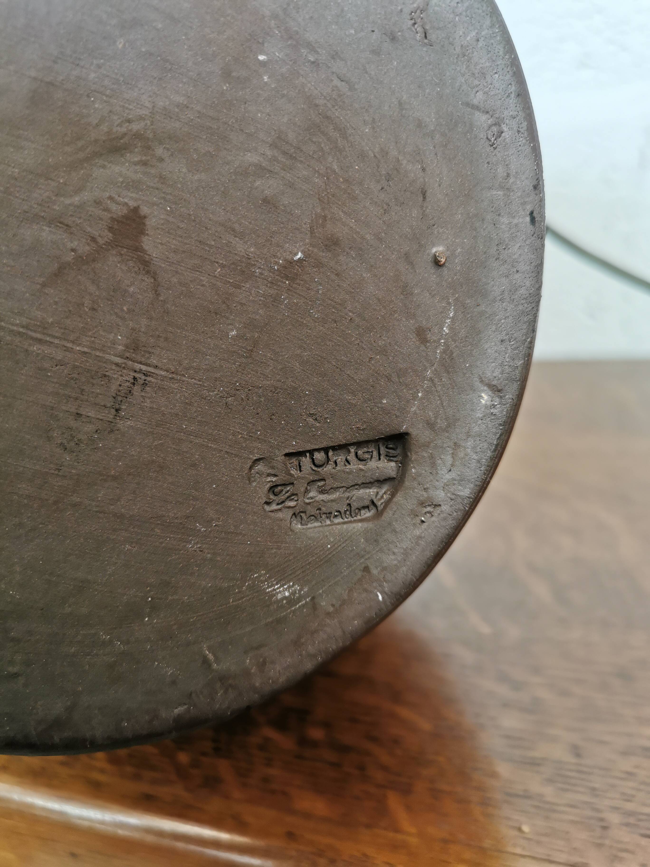 Enamelled stoneware lamp base