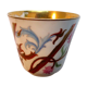 Timbale Napoleon III, fine porcelain, Acanthes and flowers, interior fine gold