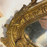 Mirror rocaille style Louis XV in wood and gilded stucco XX century