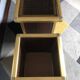 Set of 2 Italian design Hollywood Regency brass and mini bar coffee tables.
