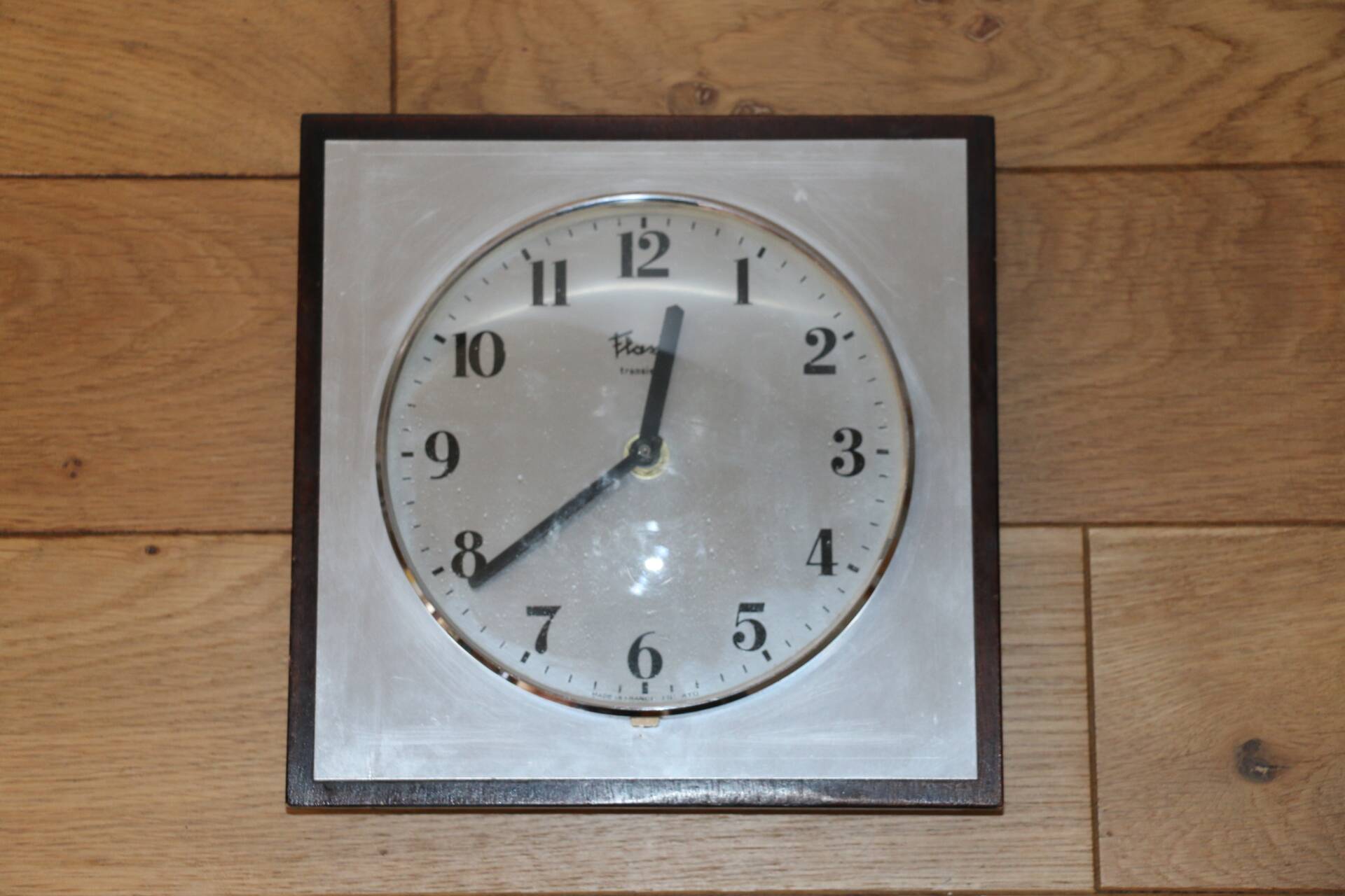 Flash brushed steel wall clock