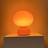 Space age orange glass table lamp , 1970s