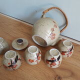 Enamelled ceramic tea service Japanese style décor