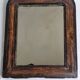 Antique Louis-Philippe mirror, painted wood imitation wood, 30 x 37 cm, 19th century