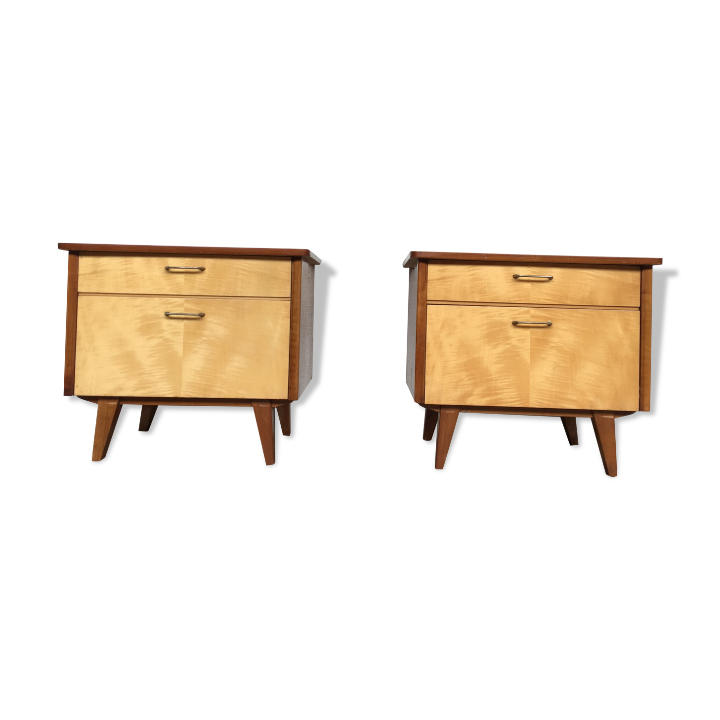 Pair of bedside table vintage compass legs