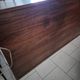 Scandinavian sideboard in dark red wood and leather, 1960s vintage modernism