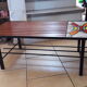 Coffee table tray teak ceramic signed MJR 60s