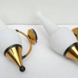 Brass sconces 1950s, set of 2.