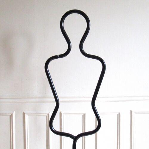 Valet de chambre, mannequin tubulaire noir années 80