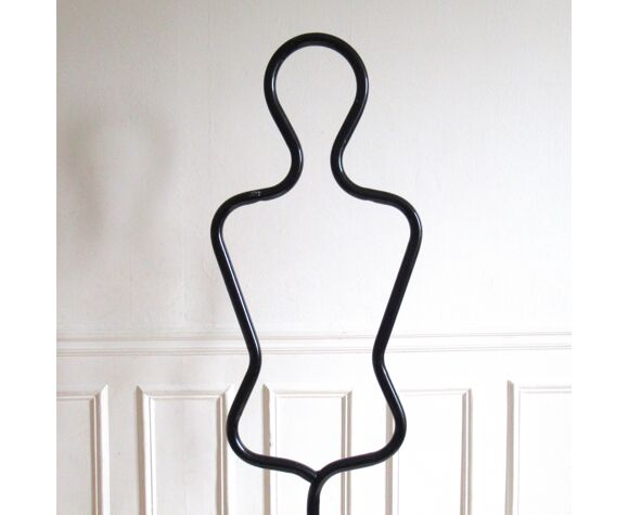 Valet de chambre, mannequin tubulaire noir années 80