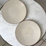 Vintage speckled sandstone plate duos
