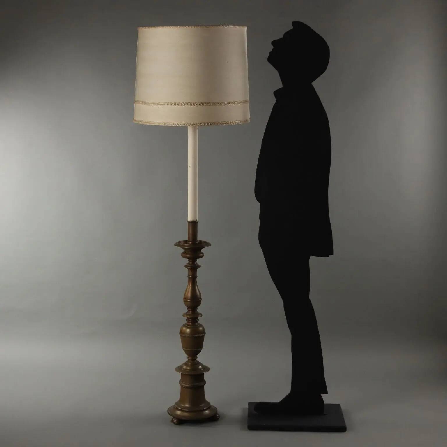 Antique candlestick with lampshade Italy 20th Century