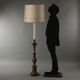 Antique candlestick with lampshade Italy 20th Century