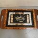 Vintage mahogany tray with inlay