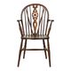 Chaise Windsor ancienne en bois de hêtre et d'orme avec dossier à roulettes, XIXe siècle