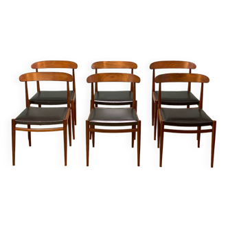 6 Scandinavian teak chairs from the 60s