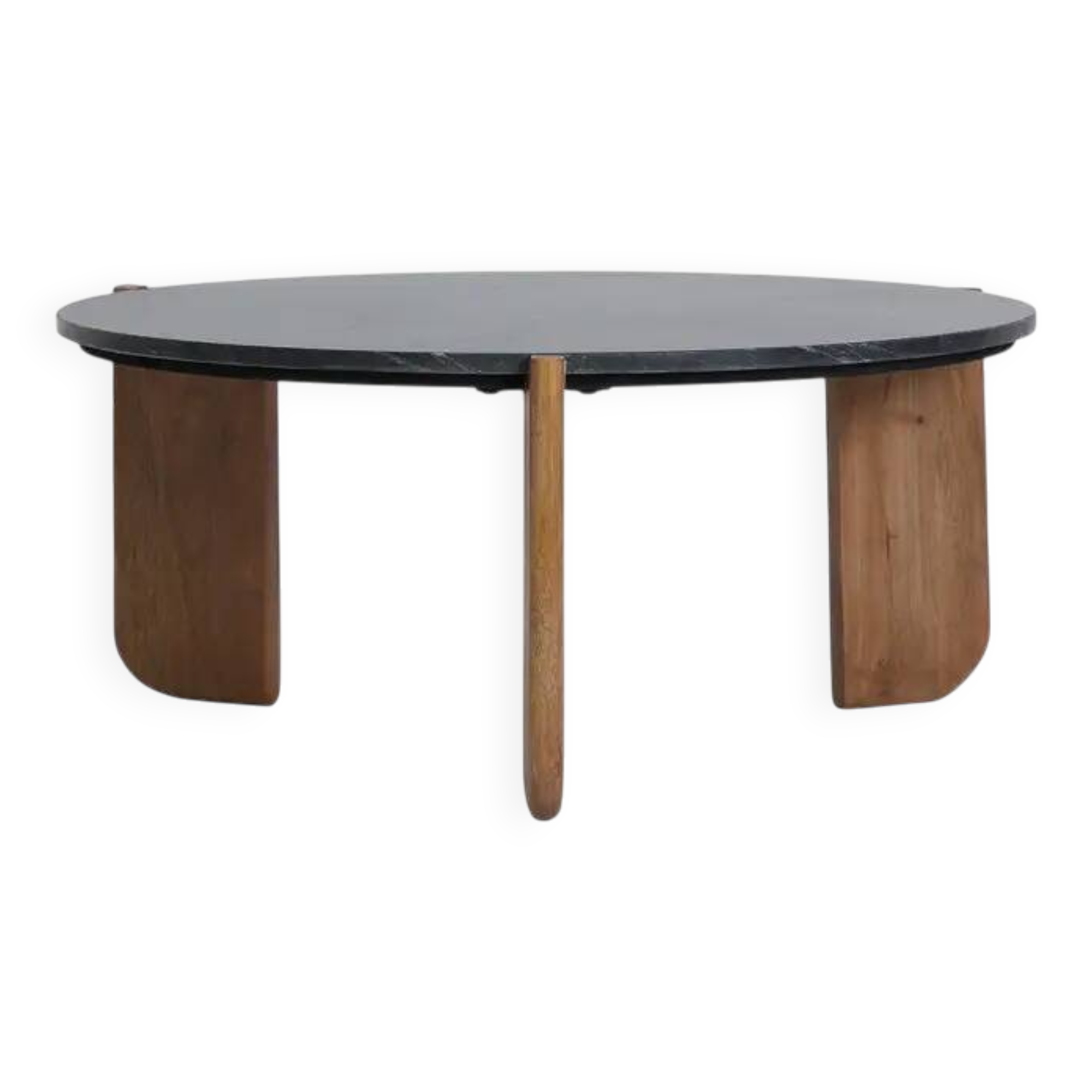 Black marble and mango wood coffee table