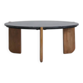 Table basse marbre noir et bois de manguier