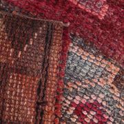Tapis Couloir Tribal Vintage Rouge, Tapis Turc Géométrique, 75x313 Cm
